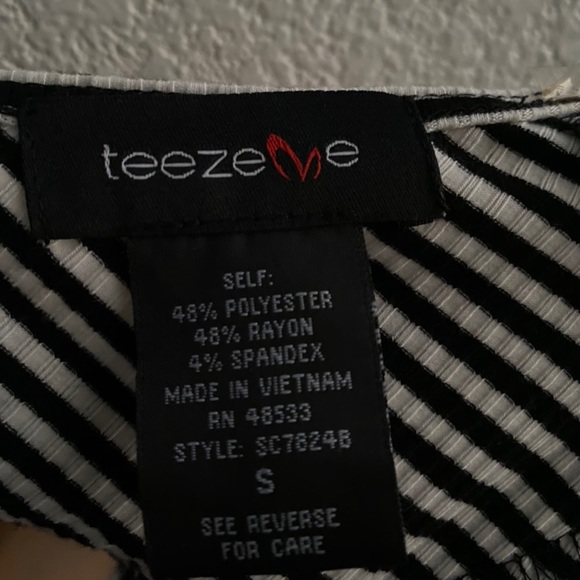 Teeze Me Black And White Striped Bodycon Dress - Picture 3 of 3